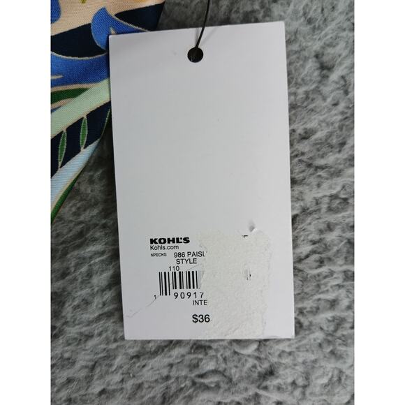 Intempo Skirt Womens XL Green Midi Paisley Floral Asymmetrical Hem Kohls NWT - Picture 3 of 8